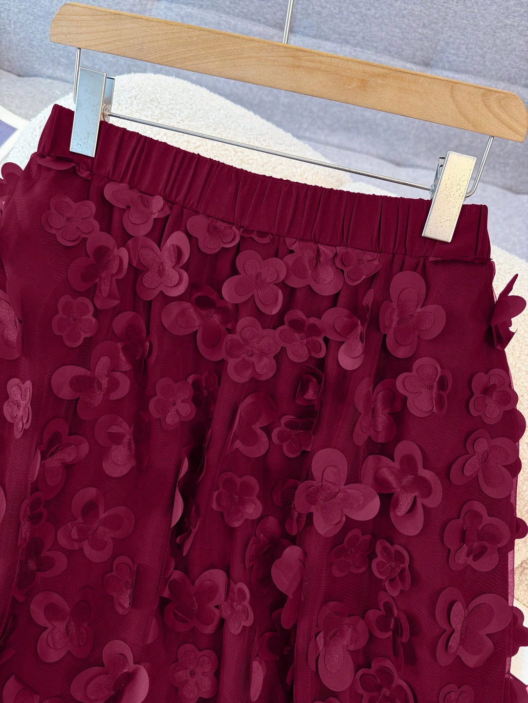 SHEIN burgundi midiszoknya