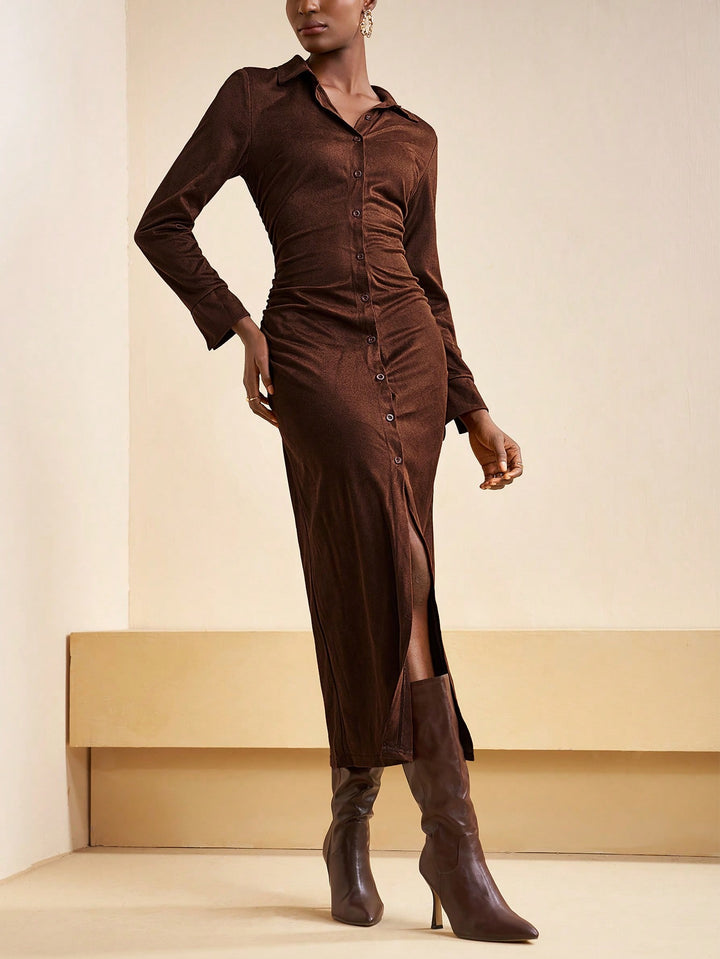Rochie maxi SHEIN, maro