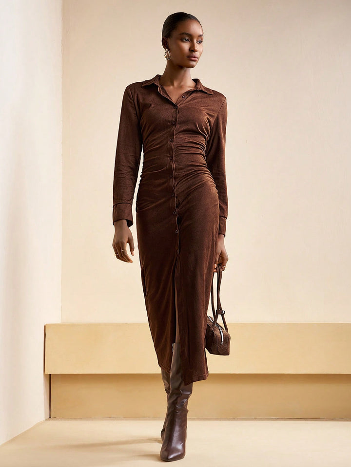 Rochie maxi SHEIN, maro