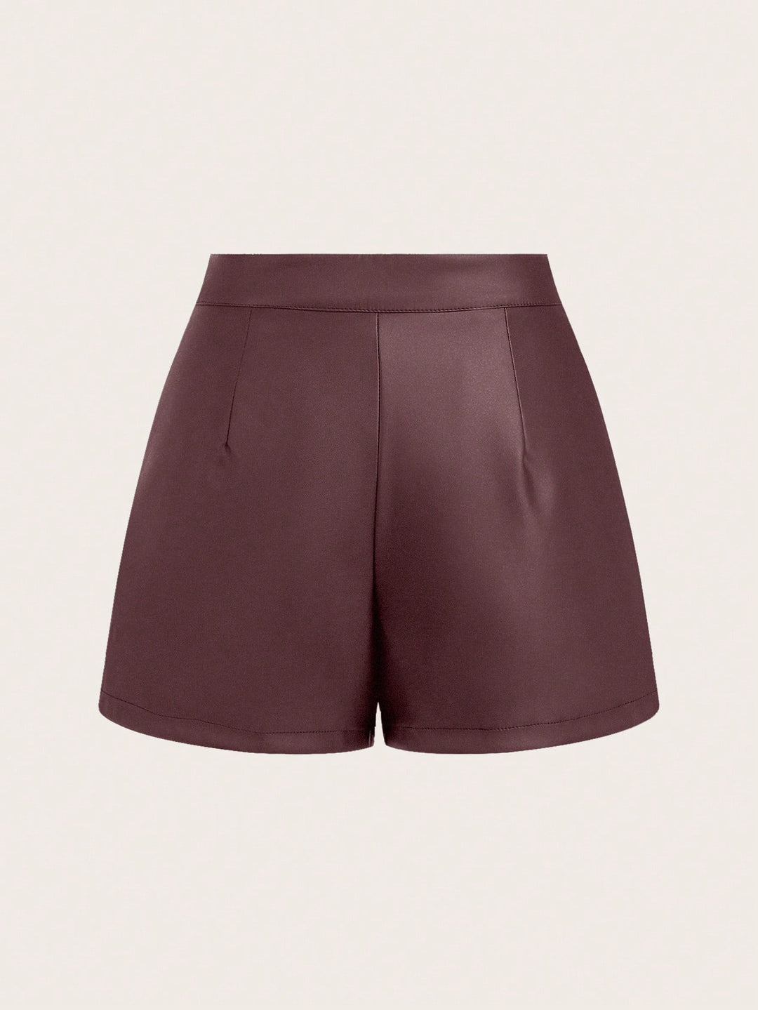 Pantaloni scurți imitație de piele Shein, vișiniu