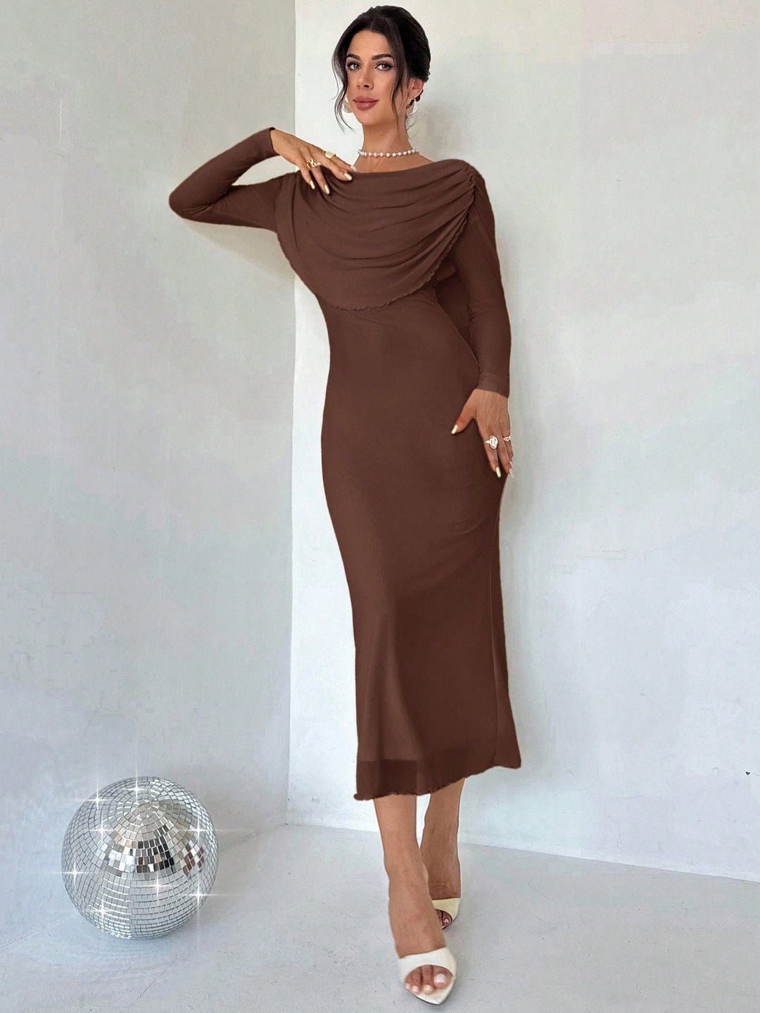 Rochie maxi SHEIN, maro
