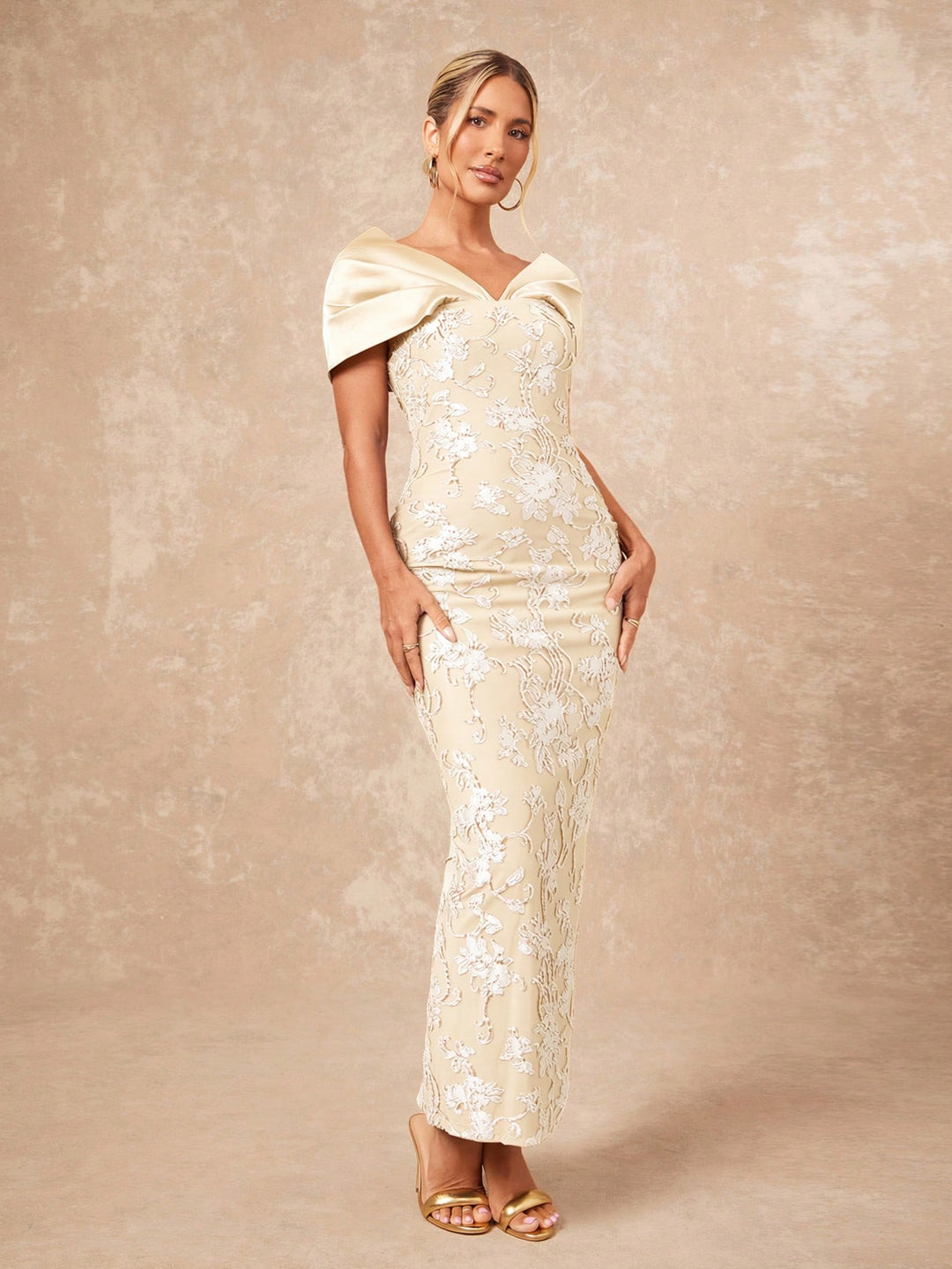 Rochie maxi SHEIN, bej