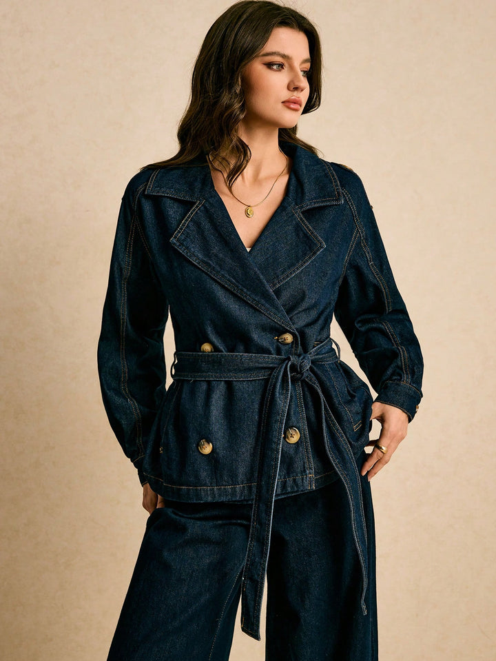 Jachetă denim SHEIN, albastru