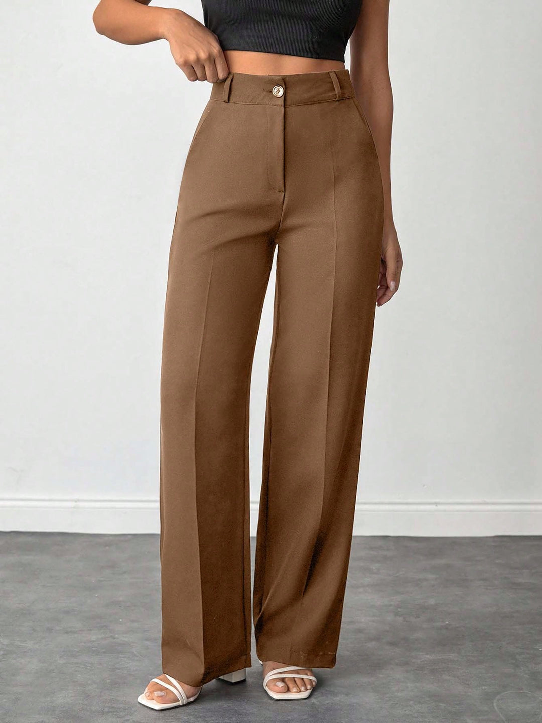 Pantaloni SHEIN, maro