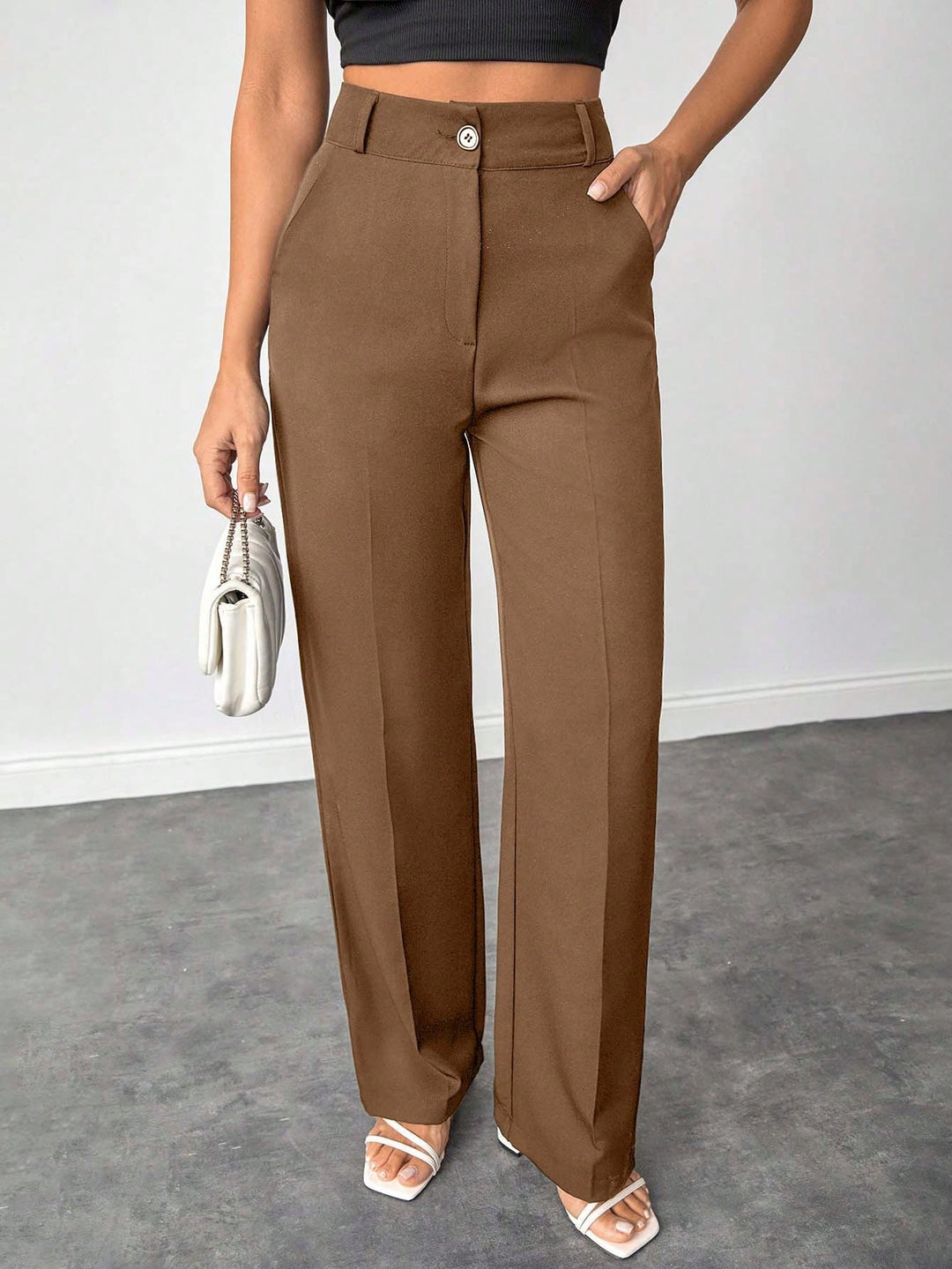 Pantaloni SHEIN, maro