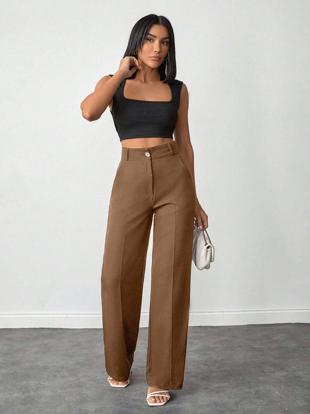 Pantaloni SHEIN, maro
