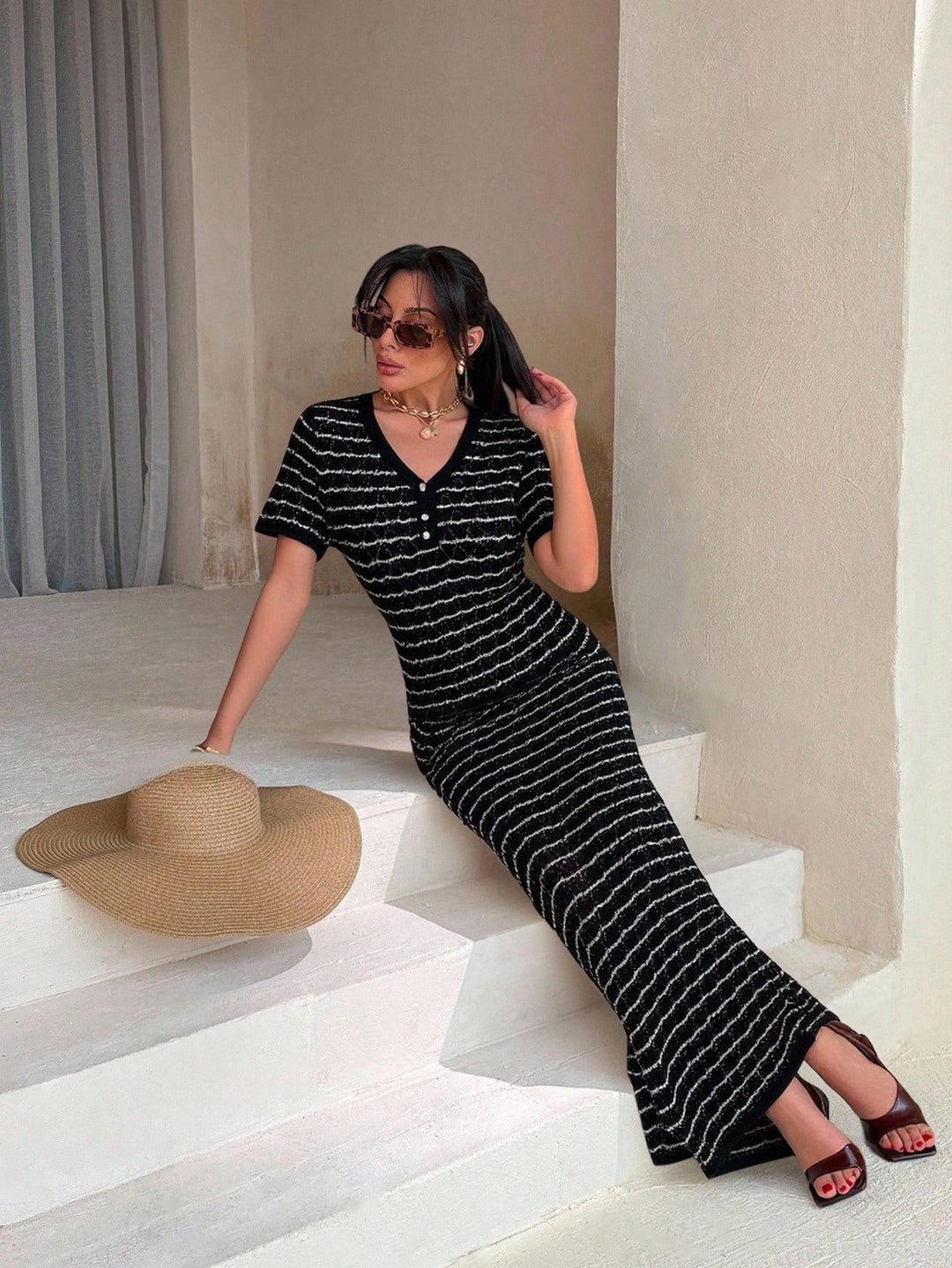 Rochie maxi SHEIN, negru