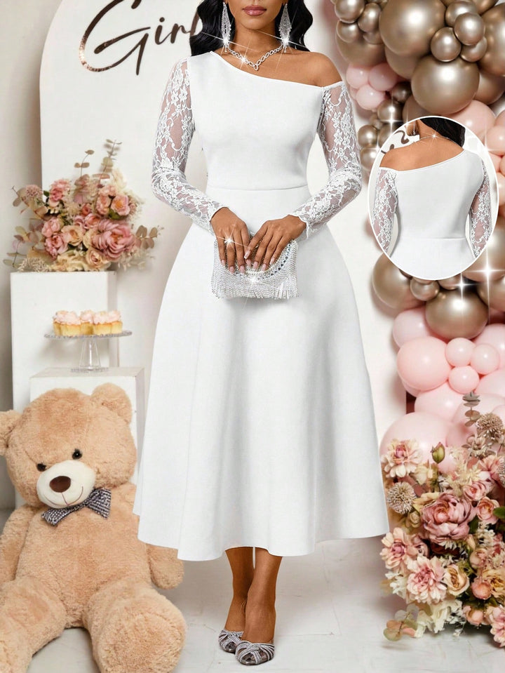 Rochie midi SHEIN, alb