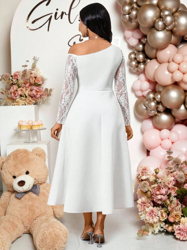 Rochie midi SHEIN, alb