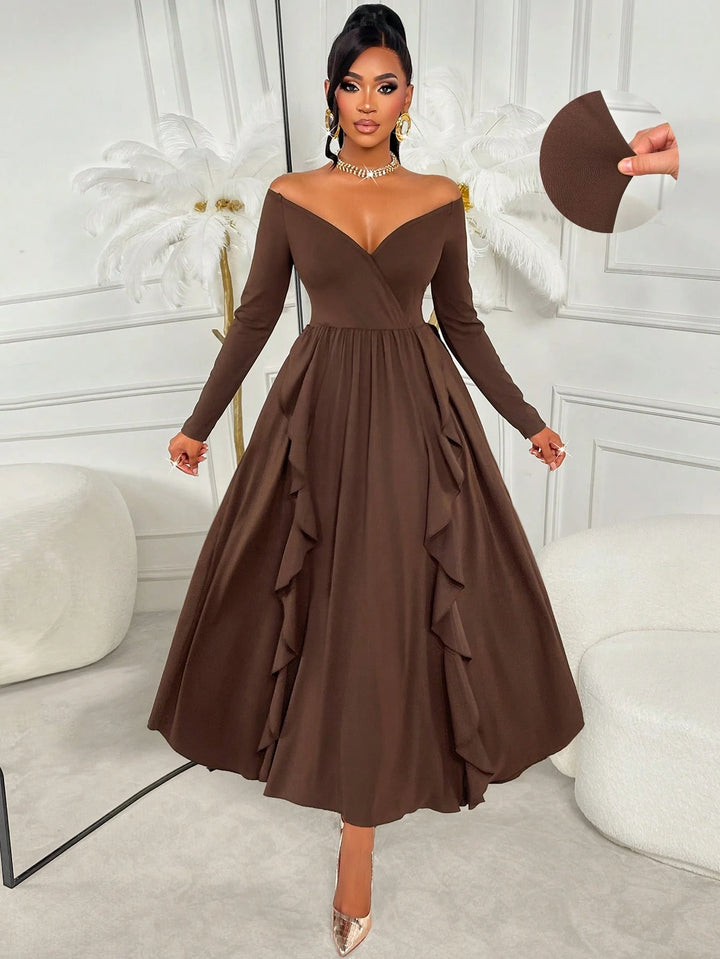 Rochie maxi SHEIN, maro