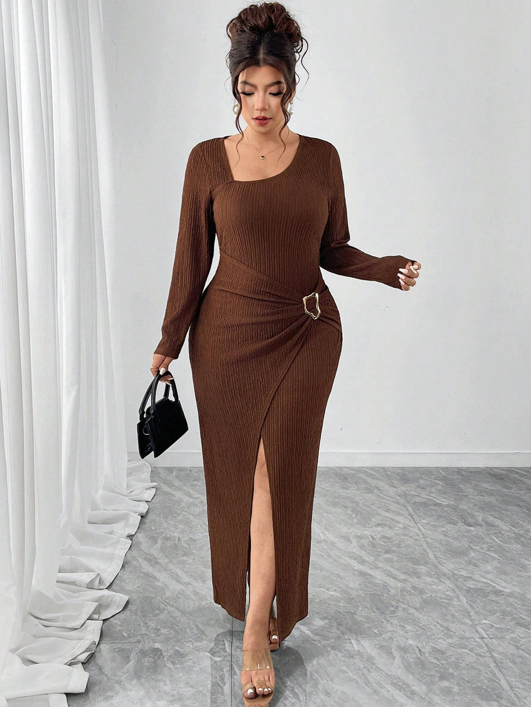 Rochie maxi  SHEIN, maro
