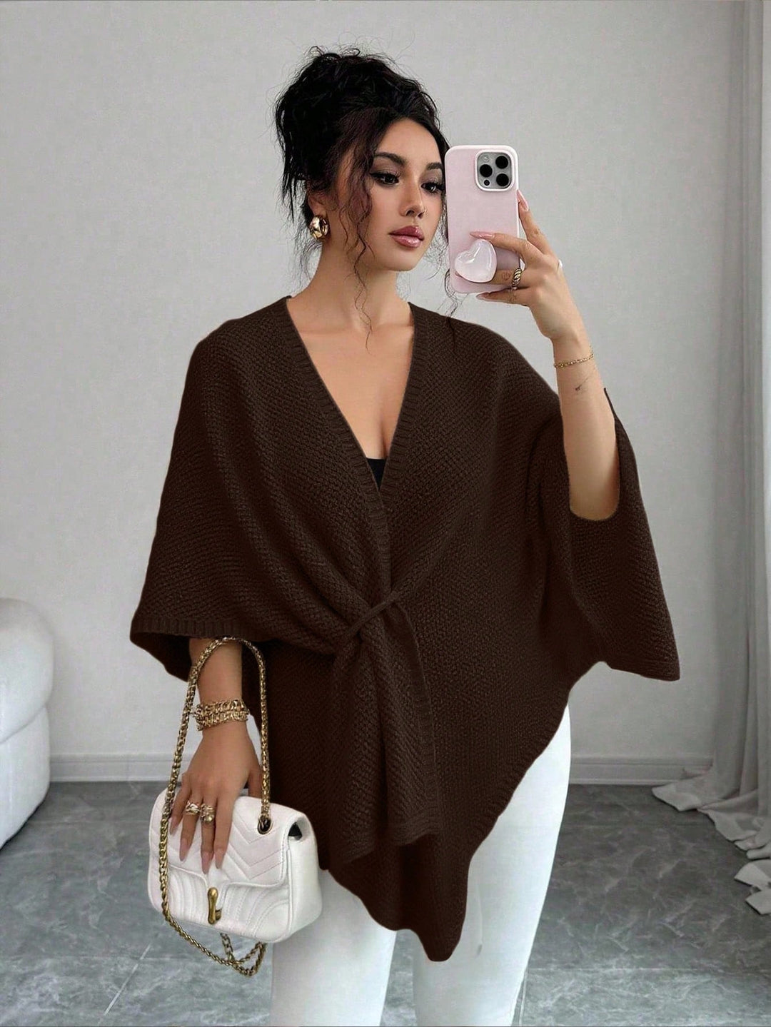 Cardigan SHEIN, maro