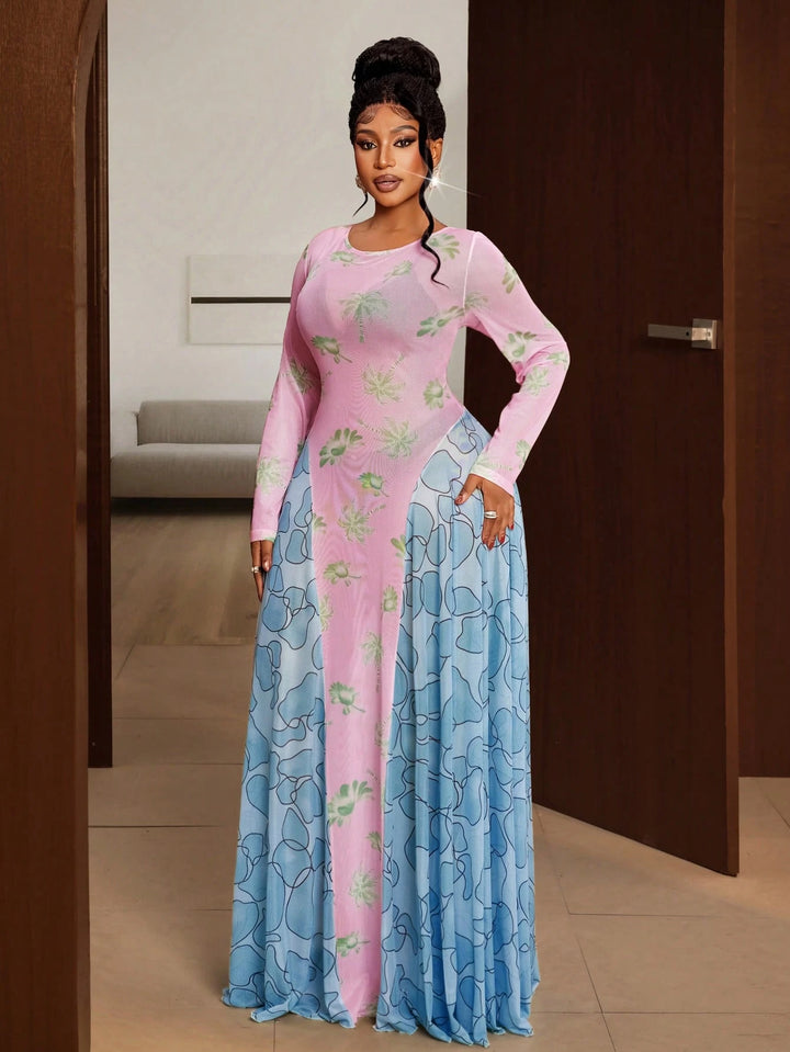 Rochie maxi SHEIN, mix culori