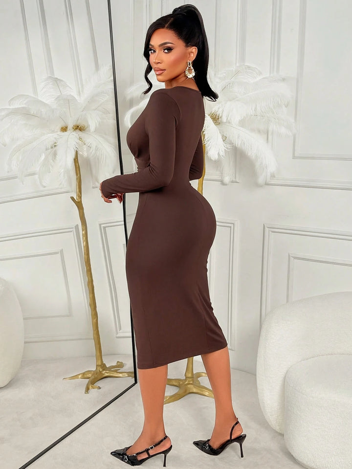 Rochie midi SHEIN, maro