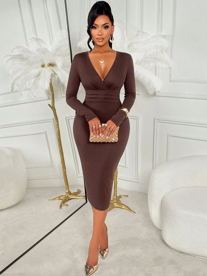 Rochie midi SHEIN, maro