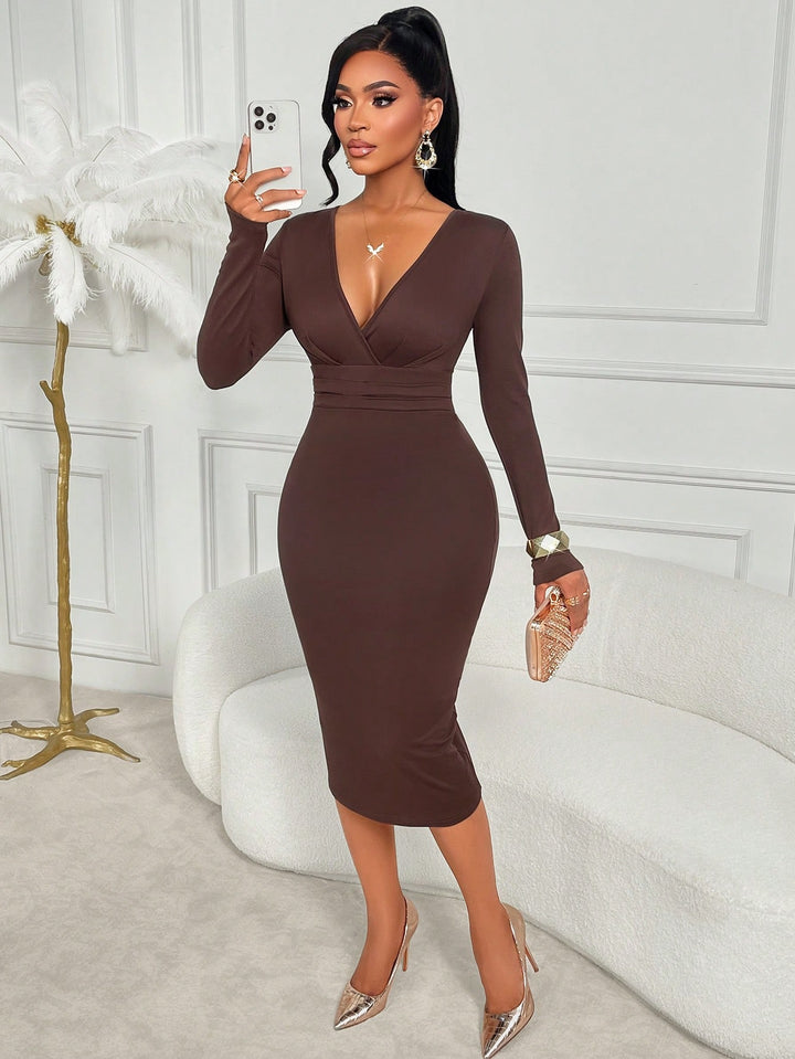 Rochie midi SHEIN, maro