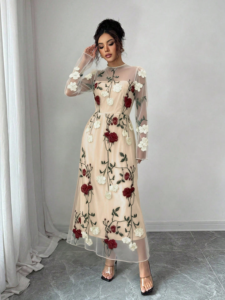 Rochie maxi SHEIN, bej