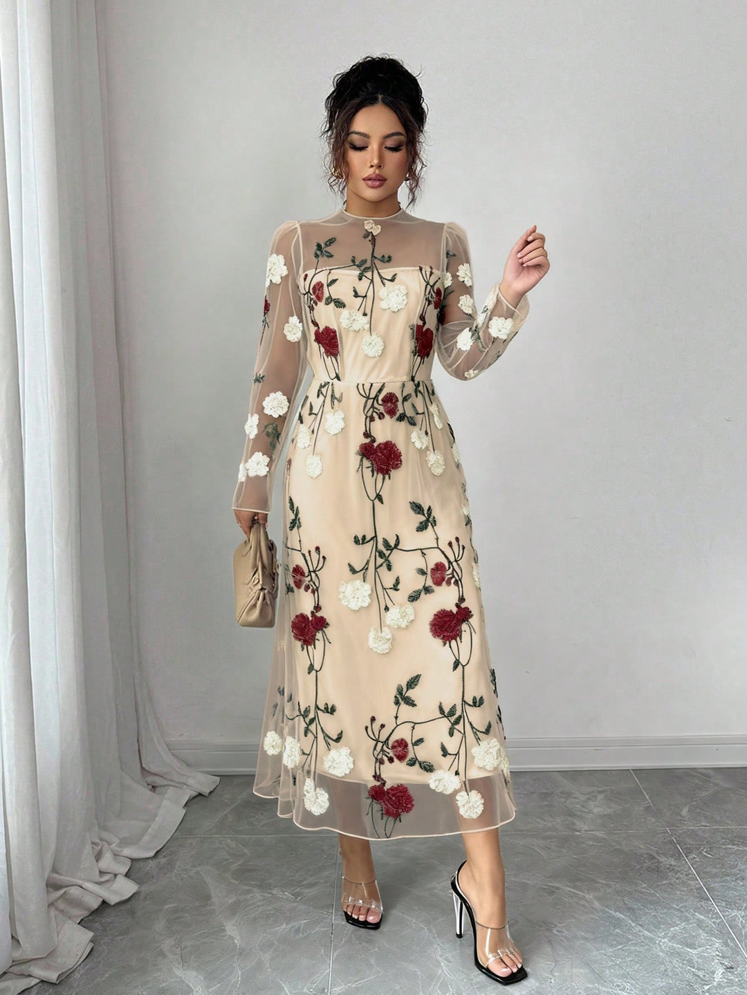 Rochie maxi SHEIN, bej