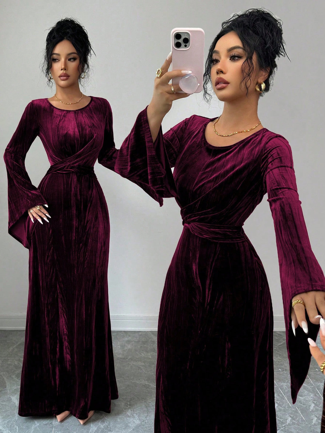 Rochie midi SHEIN, vișiniu