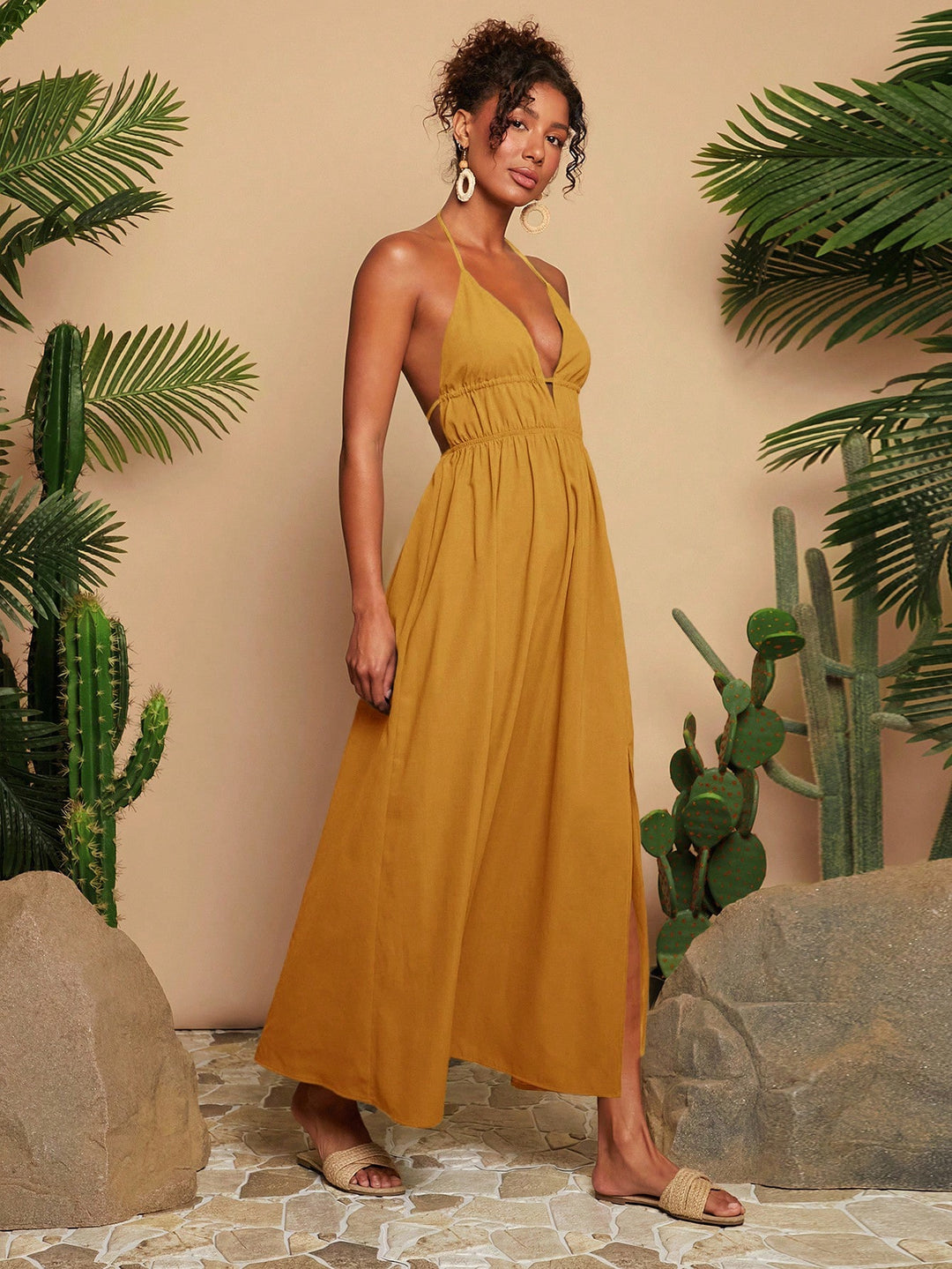 Rochie maxi SHEIN, galben