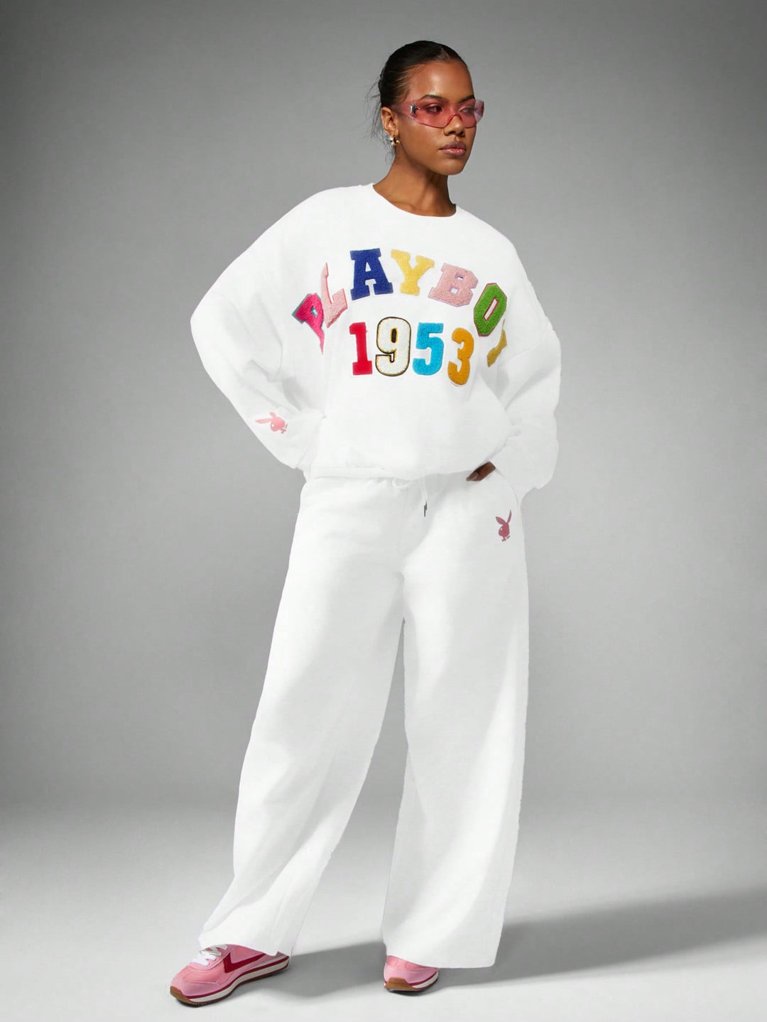 Pantaloni SHEIN, alb
