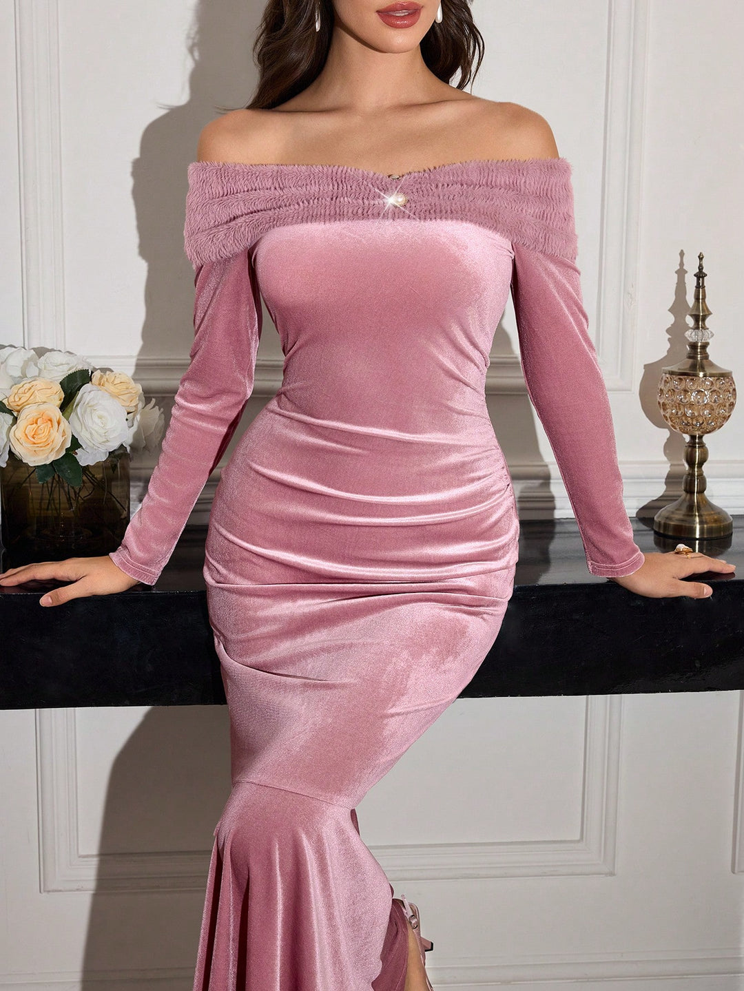 Rochie maxi SHEIN, roz