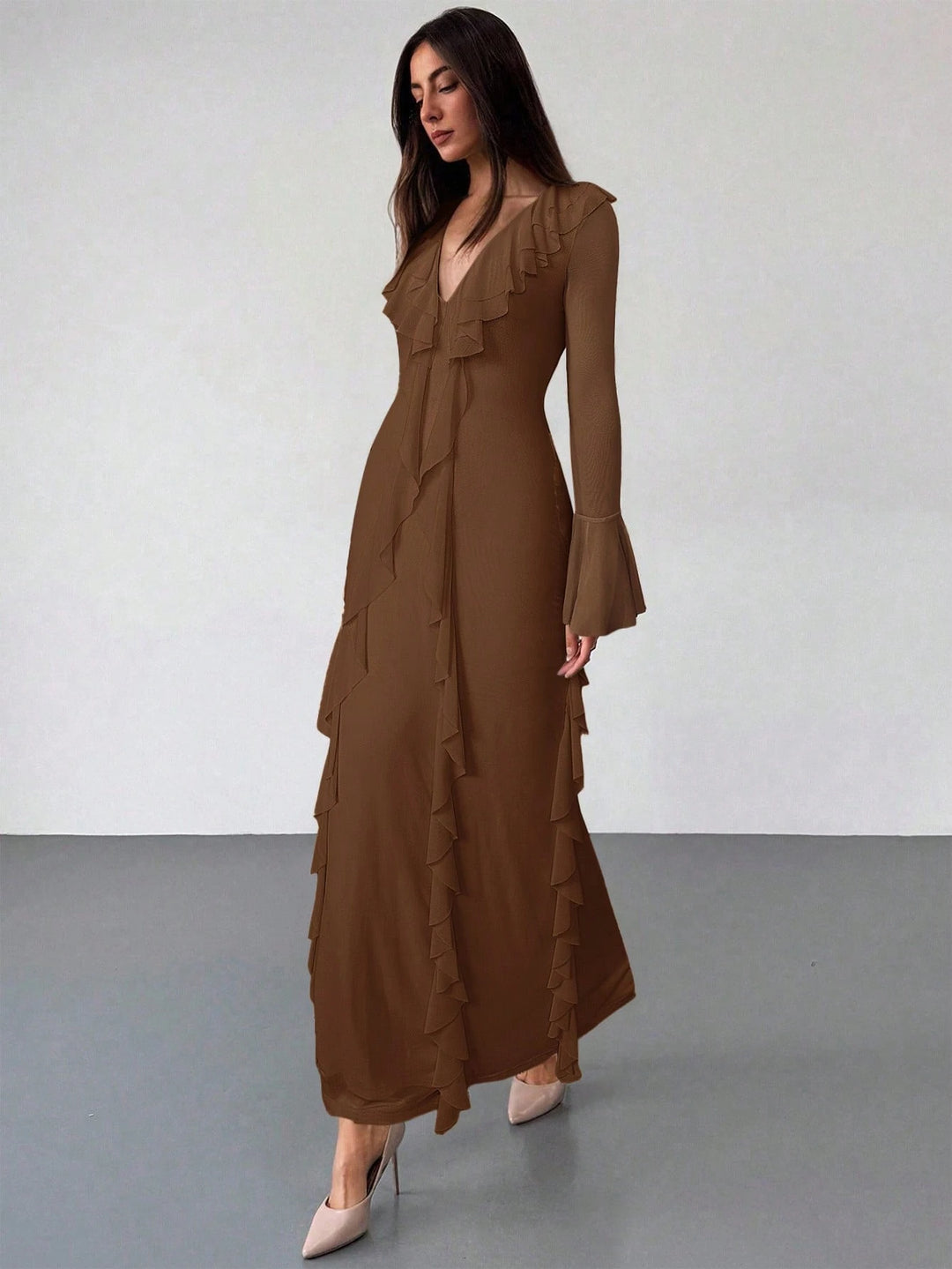 Rochie maxi SHEIN, maro
