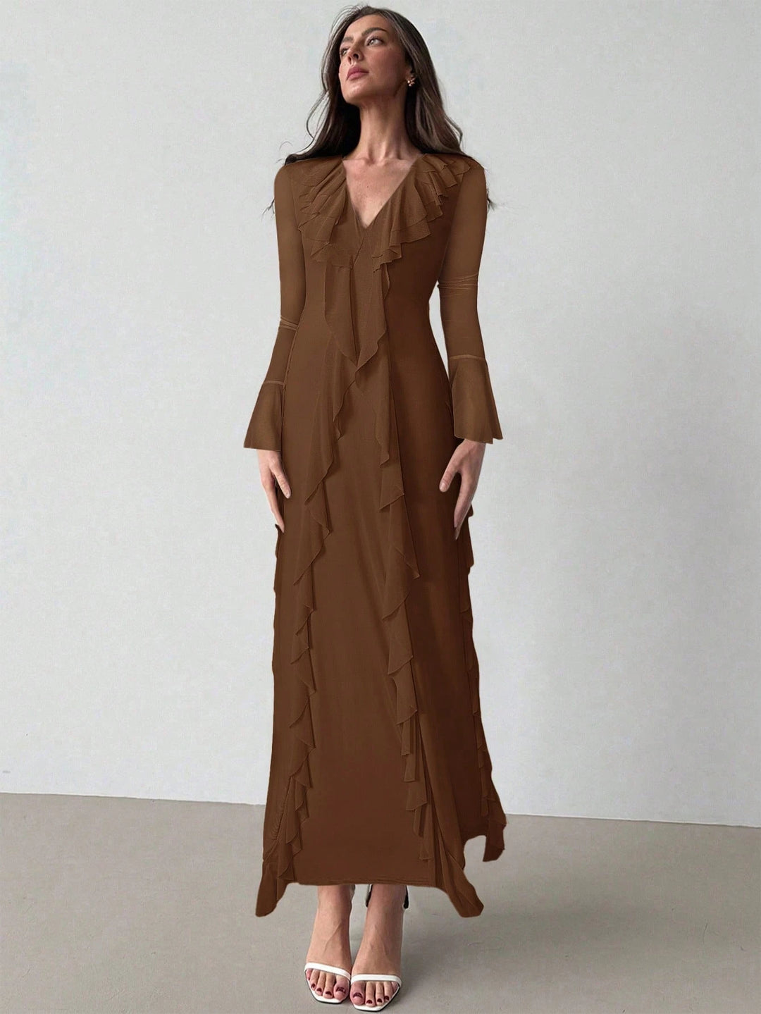 Rochie maxi SHEIN, maro