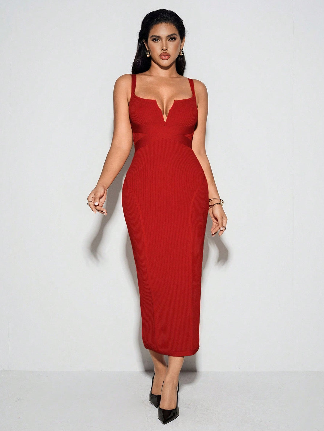 Rochie midi SHEIN, roșu