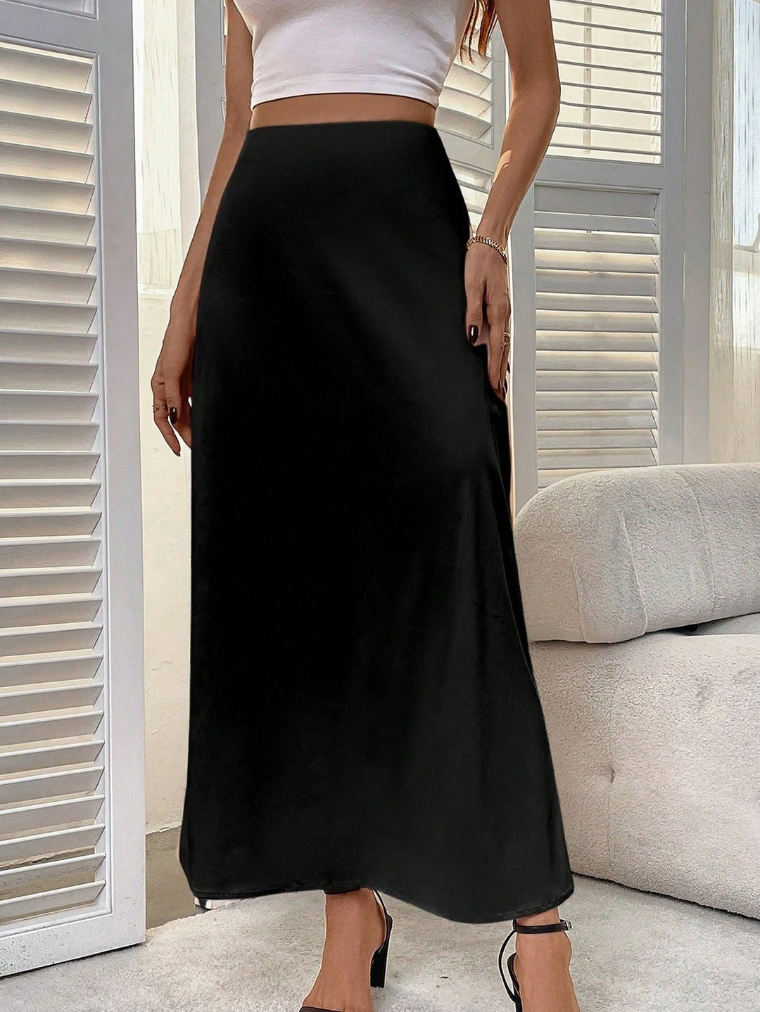 Shein maxi szoknya, fekete