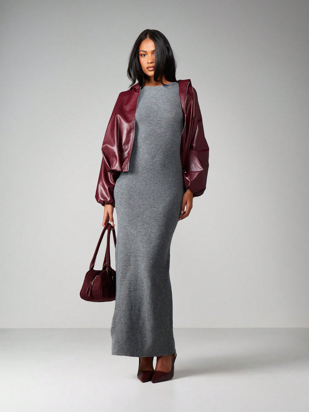 Rochie maxi SHEIN, gri