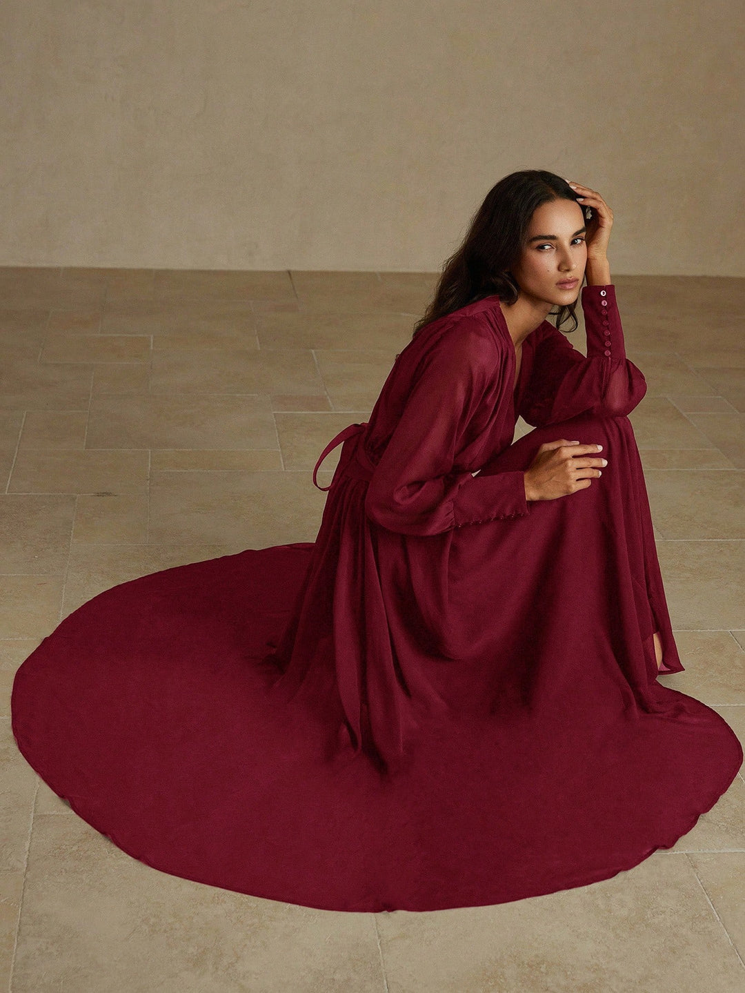 Rochie maxi SHEIN, vișiniu