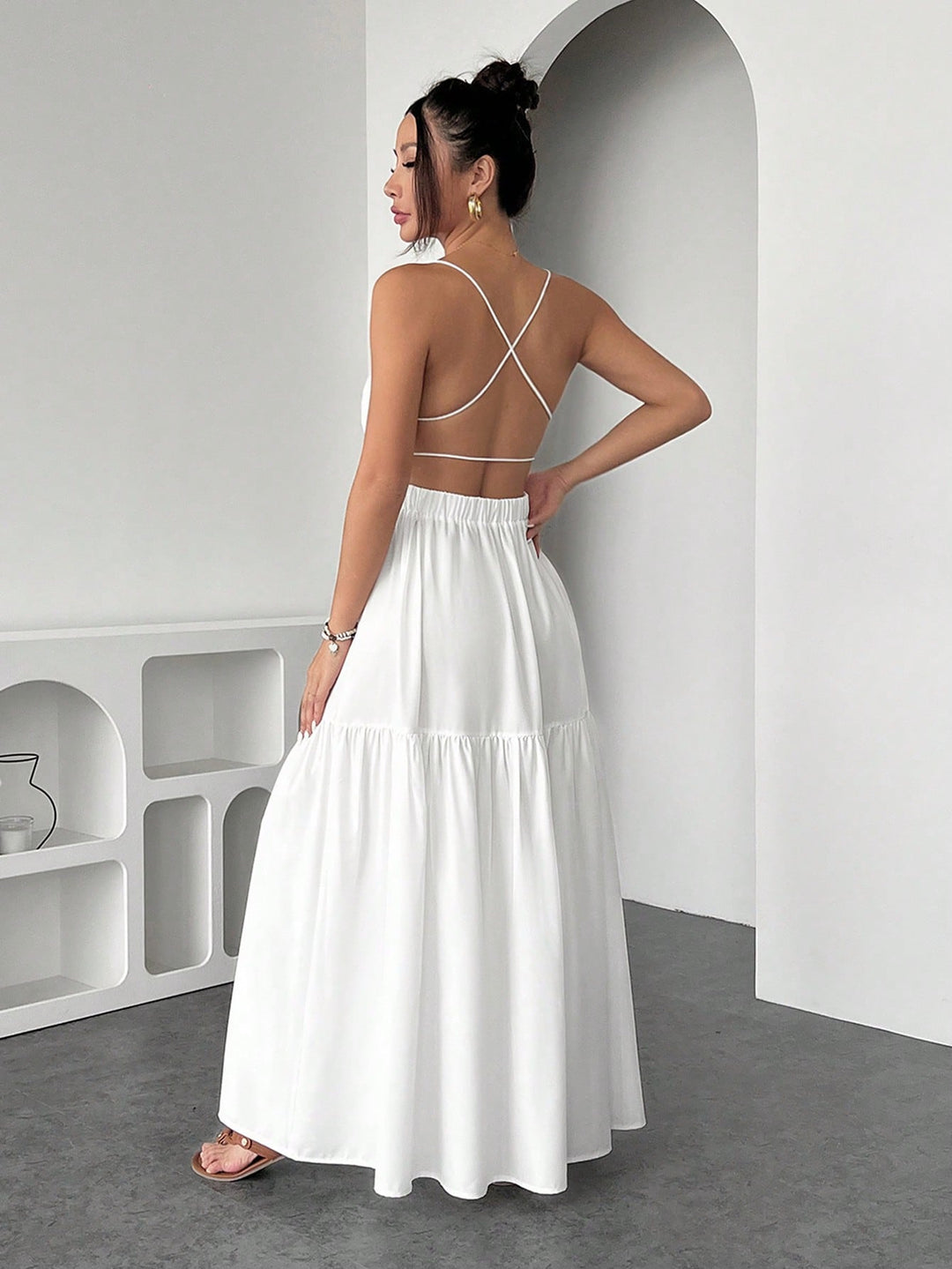 Rochie maxi SHEIN, alb