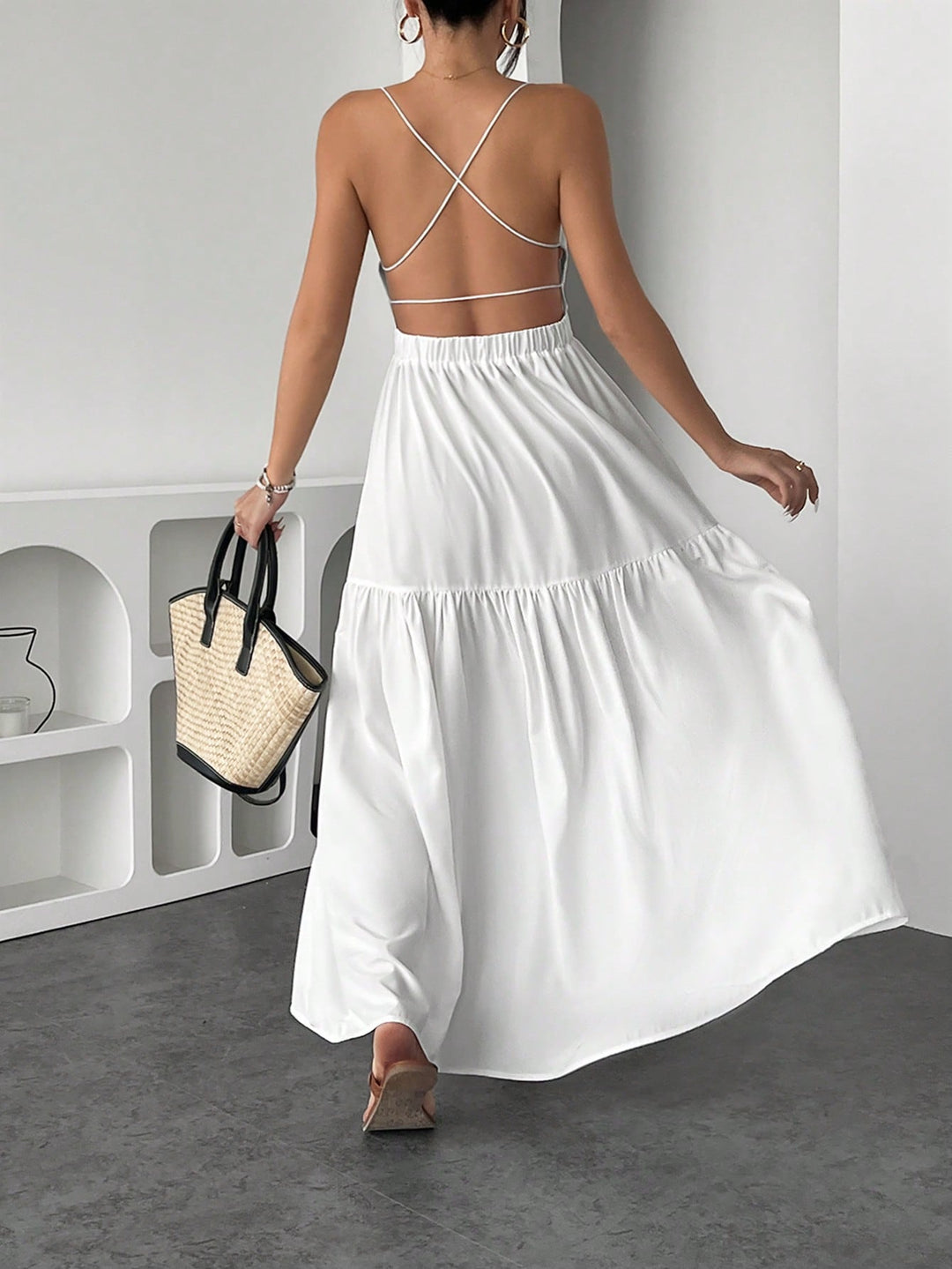 Rochie maxi SHEIN, alb