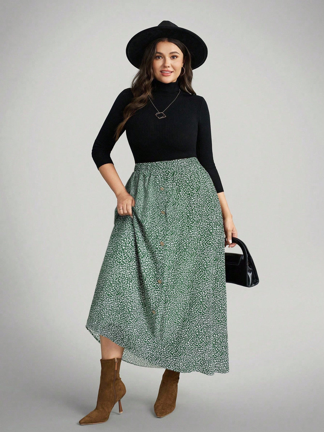 Fustă maxi SHEIN, verde