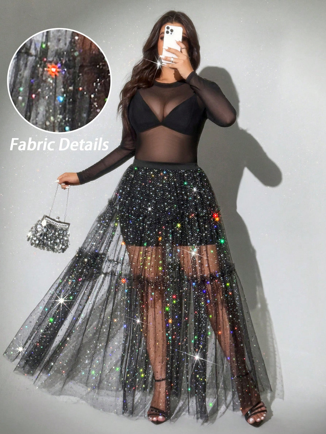 Fustă maxi SHEIN, negru
