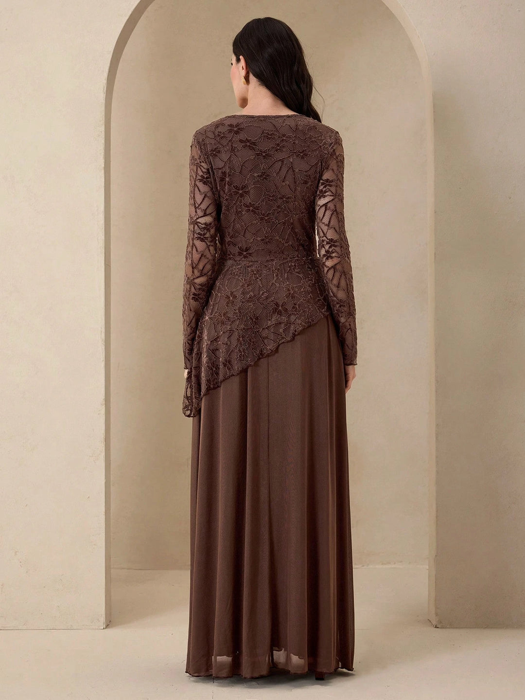 Shein maxi ruha, barna