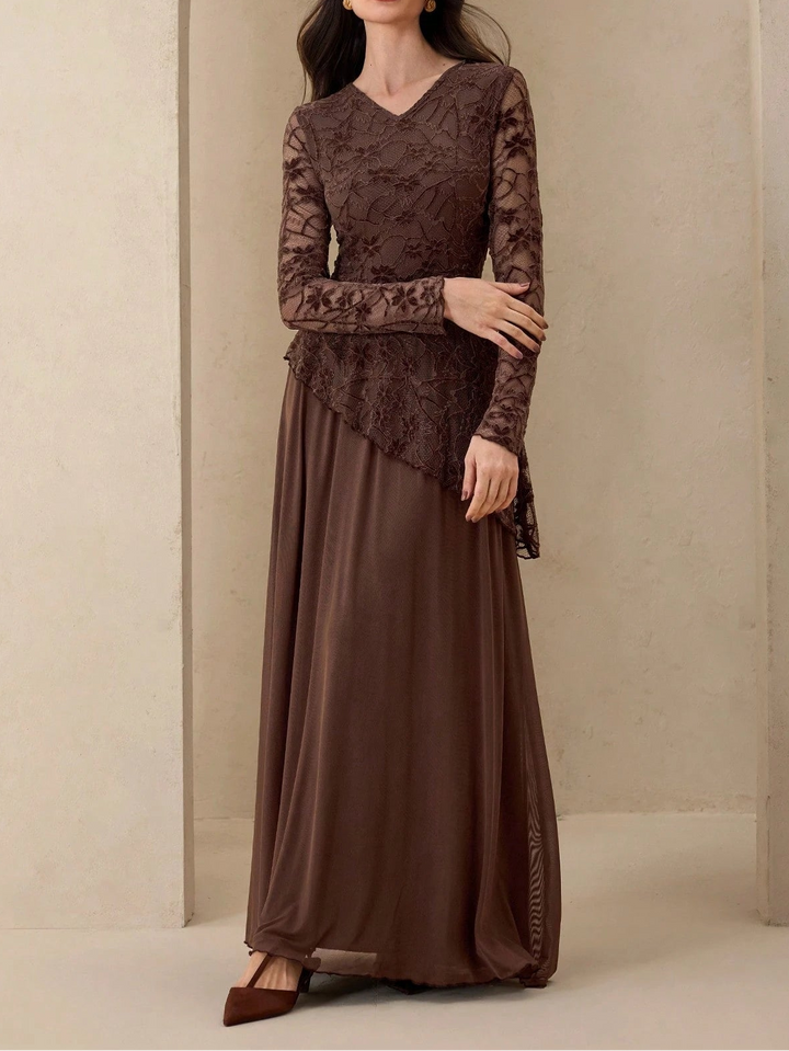 Shein maxi ruha, barna