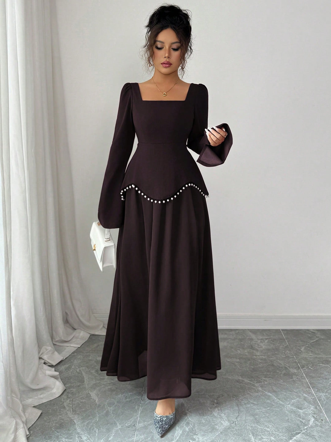 Rochie maxi SHEIN, maro
