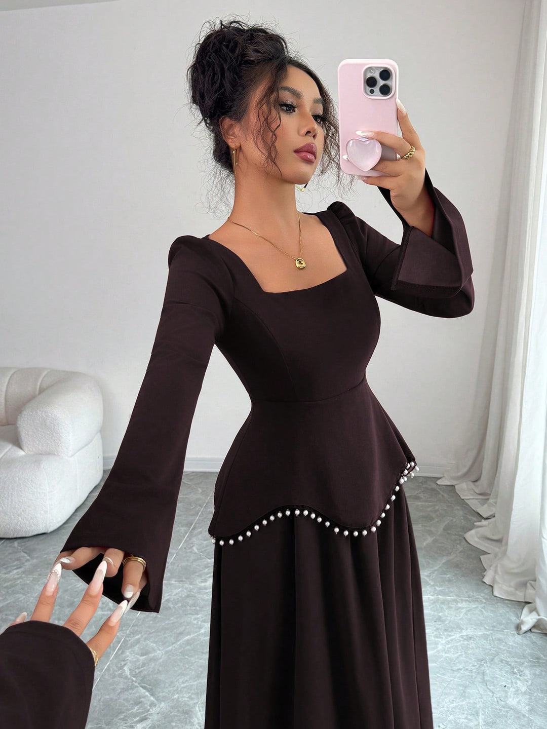 Rochie maxi SHEIN, maro