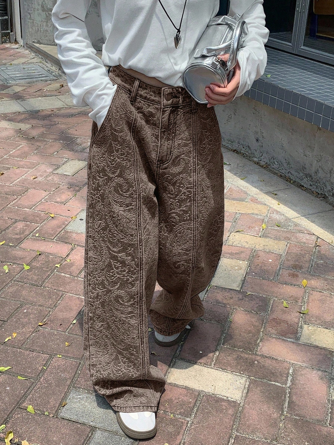 Pantaloni SHEIN, maro