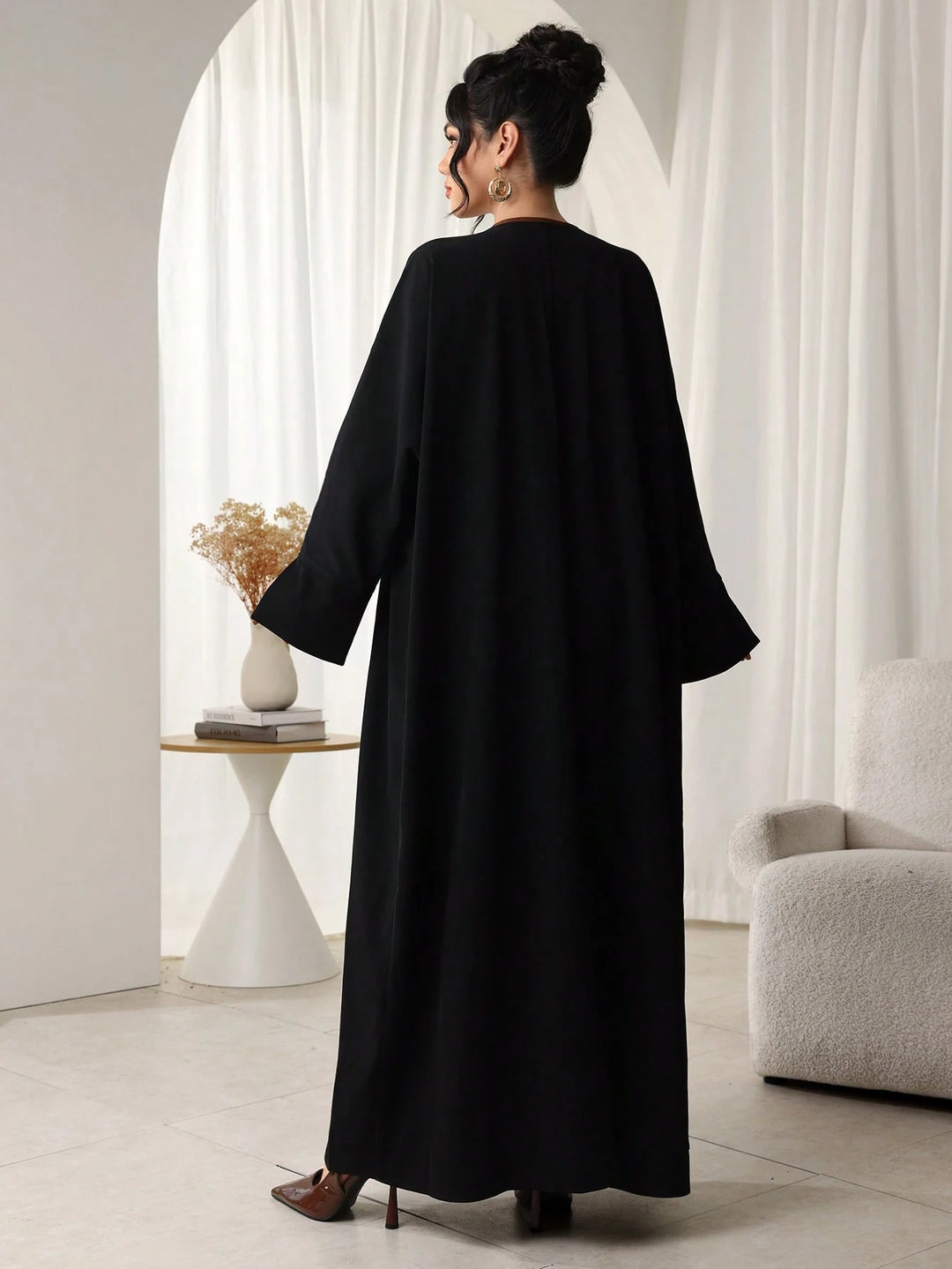 Cardigan lung SHEIN, negru