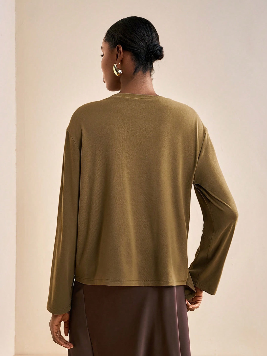 Top SHEIN, kaki