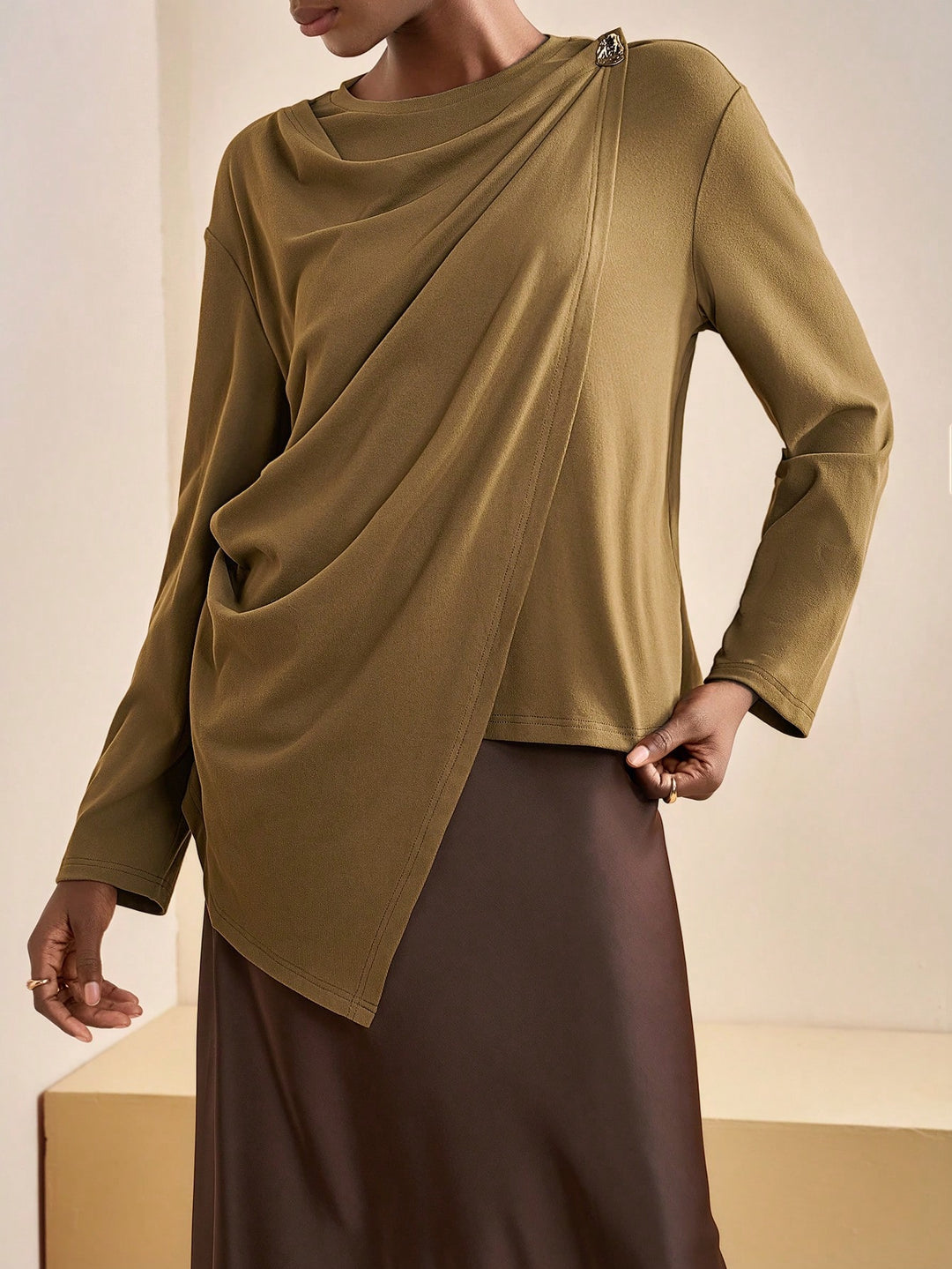 Top SHEIN, kaki
