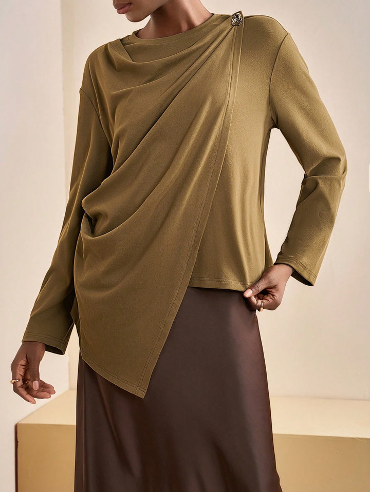 Top SHEIN, kaki