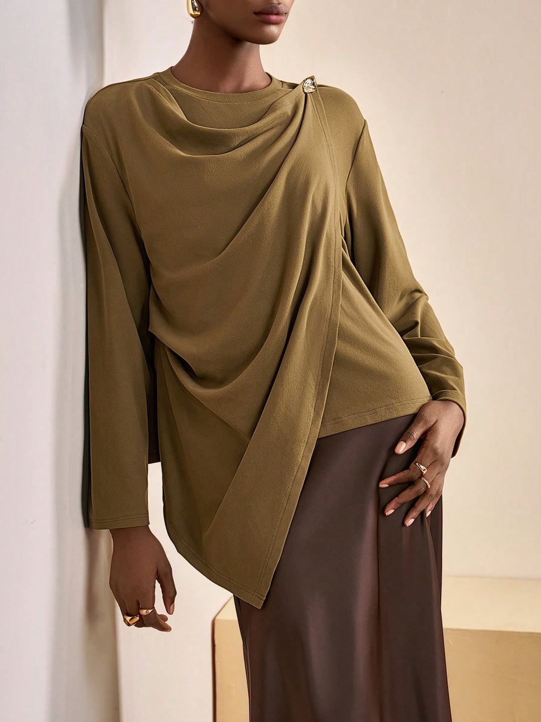 Top SHEIN, kaki