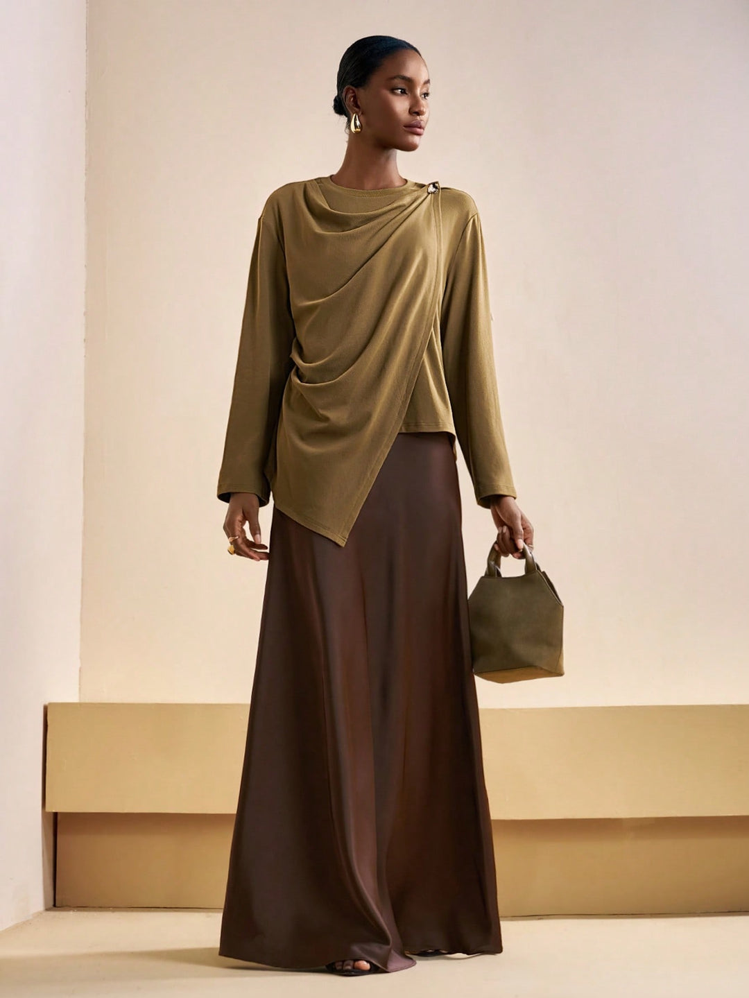 Top SHEIN, kaki