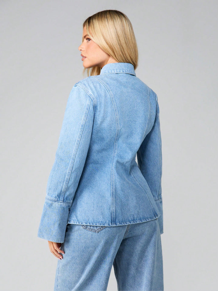 Jachetă denim SHEIN, albastru