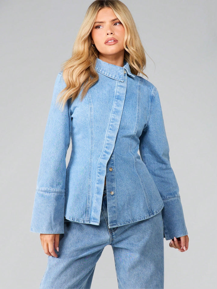 Jachetă denim SHEIN, albastru