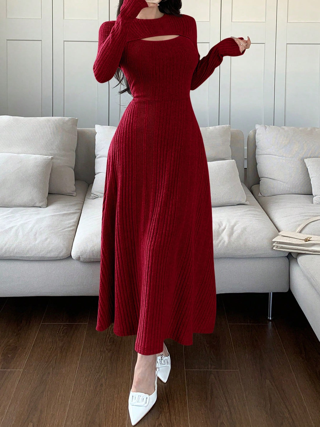 Rochie maxi SHEIN, vișiniu